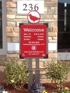 Reds Knot leasing office sign