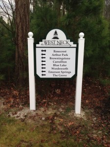 West Neck directional sign
