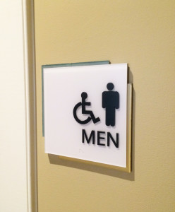 The Amber Restroom Sign